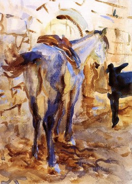 horse cats Painting - Saddle Horse Palestine John Singer Sargent watercolor